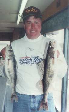 Tommy Skarlis with 2 fine Illinois River Walleye