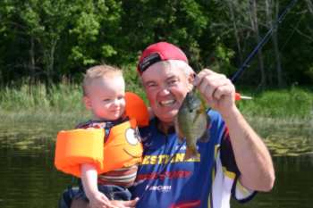 The author’s grandson kept him busy on his very first fishing trip