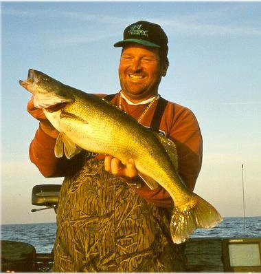 The author Mark Brumbaugh with a nice early walleye