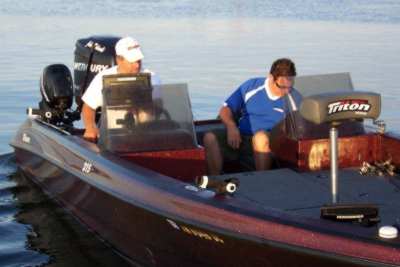 John Kolinski prefishin in his Triton boat