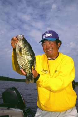 Ted Takaskai with a nice early spring crappie