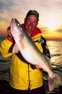 Perry Good with a huge river Walleye