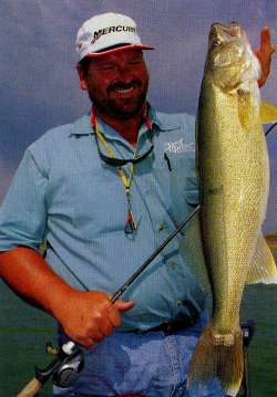 Mark Brumbaugh shows off a fine Lake Erie walleye