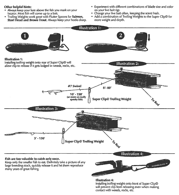 Trolling instructions for Mr. Walleye Super clips