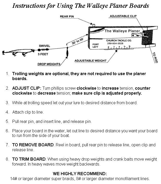 Mr Walleye Planer board instructions